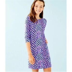 Lilly Pulitzer‎ Girl's Mini Sophie Dress Royal Purple Pop Up Extra Large 12-14